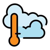 bewölktes Wetter Symbol Farbe Umriss Vektor