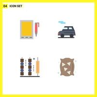 4 universell platt ikon tecken symboler av mobil mat design transport kött redigerbar vektor design element