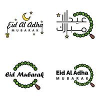 4 beste Vektoren Happy Eid im arabischen Kalligrafie-Stil, besonders für Eid-Feiern und Grüße von Menschen