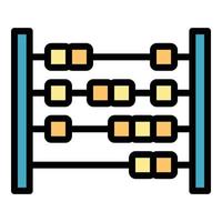 Mathematik Abakus Symbol Farbe Umriss Vektor