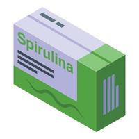 Spirulina Pack Symbol isometrischer Vektor. Algenpflanze vektor