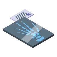 Isometrischer Vektor des Handröntgenbildsymbols. Körper Radiologie