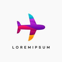 moderne gewellte reiselogodesigns, flugzeuglogoschablonendesigns, logosymbolikone vektor