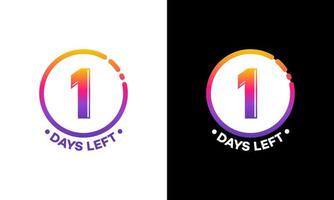 modernes flaches Design Countdown-Banner für verbleibende Tage, Anzahl der verbleibenden Tage Abzeichen für Werbung, Countdown-Verkaufsvektorillustration vektor
