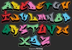 Vektor Graffiti Alfabet Letters