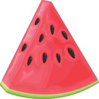 Wassermelone. ein Stück reife Wassermelone. ein dreieckiges Stück geschnittene Wassermelone. süße Beere. Vektor-Illustration isoliert auf weißem Hintergrund vektor