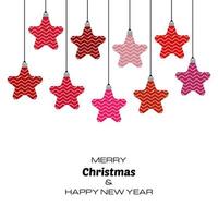 glad jul och Lycklig ny år bakgrund med röd jul bollar. vektor bakgrund för din hälsning kort, inbjudningar, festlig affischer.