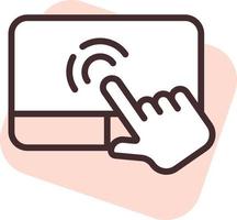 Elektronik-Touchpad, Symbol, Vektor auf weißem Hintergrund.
