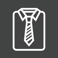 Hemd und Krawattenlinie invertiertes Symbol vektor