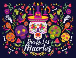 Dias de los Muertos Hintergrund vektor