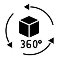 360 grader glyf ikon vektor