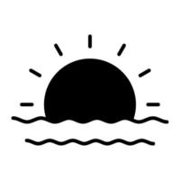 soluppgång glyf ikon vektor