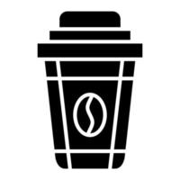 Symbol für Kaffeetassen-Glyphe vektor
