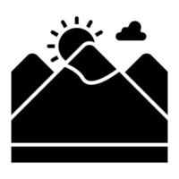 Glyphen-Symbol für Hügellandschaft vektor
