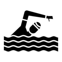 Glyphen-Symbol für schwimmende Person vektor