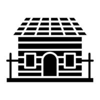 Holzhaus-Glyphe-Symbol vektor