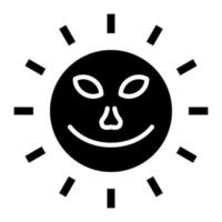 Sonne mit Gesichtsglyphensymbol vektor