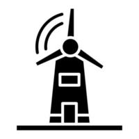 Symbol für Windmühlen-Glyphe vektor