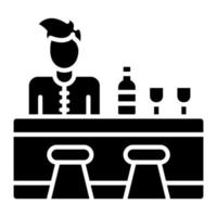 bartender glyf ikon vektor