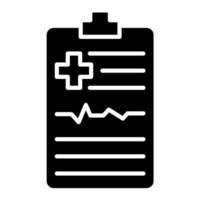 medicinsk rapport glyph ikon vektor