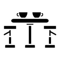 kaffe tabell glyf ikon vektor