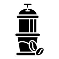 Glyphen-Symbol für Kaffeetropfer vektor