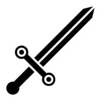 Glyphen-Symbol für das Spielschwert vektor
