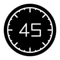 45-Minuten-Glyphen-Symbol vektor