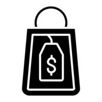 Shopping-Preis-Glyphe-Symbol vektor