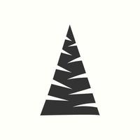 weihnachtsbaum silhouette handgezeichnete illustration auf weißem hintergrund vektor