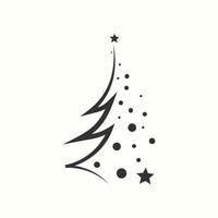 weihnachtsbaum silhouette handgezeichnete illustration auf weißem hintergrund vektor