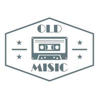gammal musik logotyp, enkel stil vektor