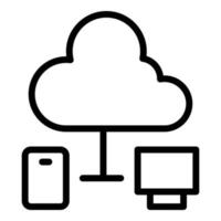 Cloud-Netzwerk-Icon-Umrissvektor. Code-Verifizierung vektor