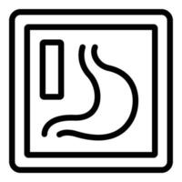 Magenuntersuchung Symbol Umrissvektor. Röntgengerät vektor