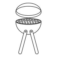picknick matlagning utegrill enhet ikon, översikt stil vektor