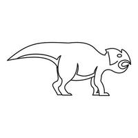 Ceratopsier-Dinosaurier-Symbol, Umrissstil vektor