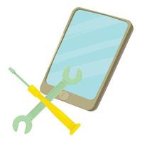 Smartphone-Reparatur-Symbol, Cartoon-Stil vektor