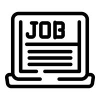 Laptop-Vakanz-Job-Icon-Umrissvektor. hr-team vektor