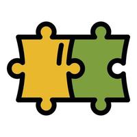 Puzzle-Lösung Symbol Farbe Umriss Vektor