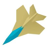 Origami-Flugzeug-Symbol, Cartoon-Stil vektor