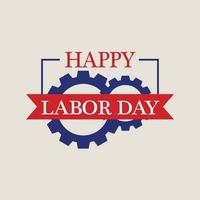 Happy National Labor Day Logo, flacher Stil vektor