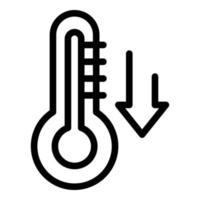 Winter niedrige Temperatur Symbol Umrissvektor. Eisfischen vektor