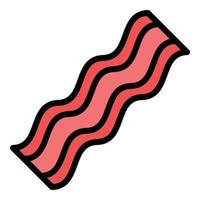 bacon Krispig ikon Färg översikt vektor