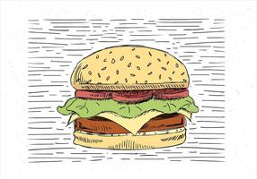 Freie Hand gezeichnete Vektor Burger Illustration