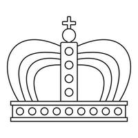 Monarchie-Kronensymbol, Umrissstil vektor