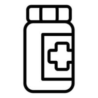 plast piller burk ikon översikt vektor. medicin piller vektor