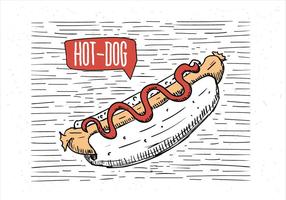 Freie Hand gezeichnete Vektor-Hot-Dog Illustration vektor