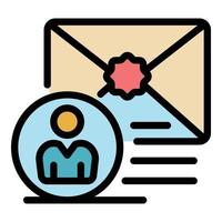 E-Mail an Client-Symbol Farbumrissvektor vektor