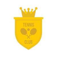 Wappen der Tennisclub-Ikone, flacher Stil vektor