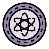 Atom Struktur Symbol Farbe Umriss Vektor